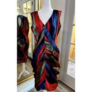 Cenia New York Women's Dress Sleeveless Multicolor Size 14 Pamela Fit